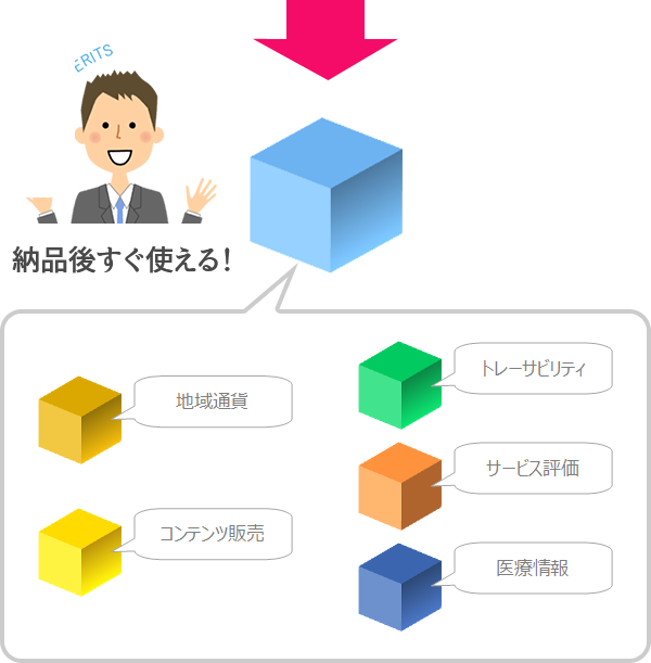 地域通貨・コンテンツ販売・トレーサビリティ・サービス評価・医療情報